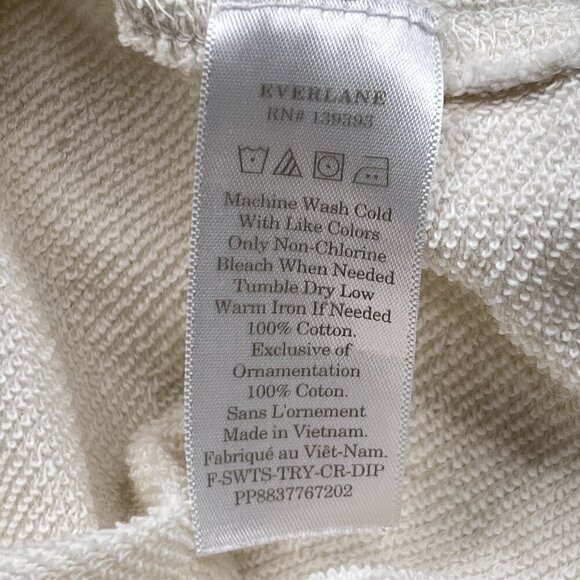 Everlane Lightweight French Terry Crewneck Green Cream Ombre Sweatshirt Size XS - Picture 6 of 6